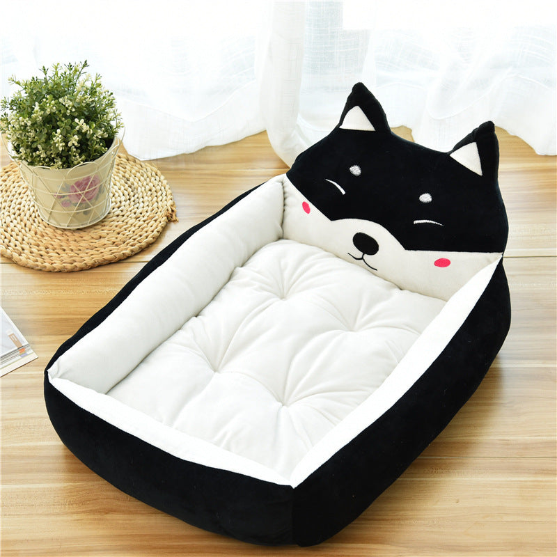 Large Cozy Pet Bed – 7 Colors, Soft Fleece