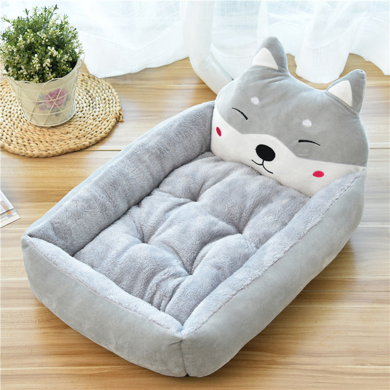 Large Cozy Pet Bed – 7 Colors, Soft Fleece
