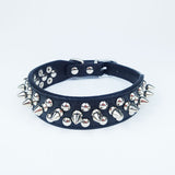 Leather Studded Rivet Dog Collar