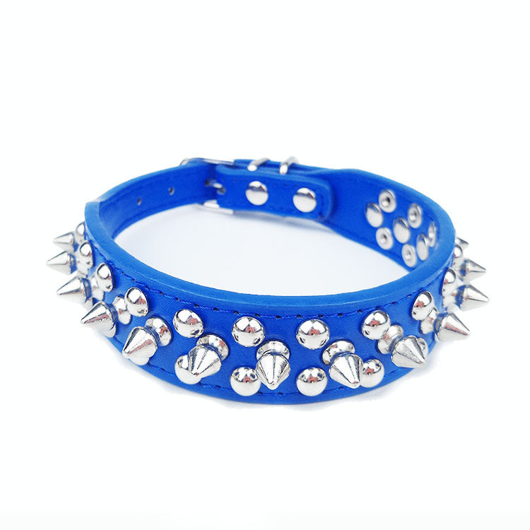 Leather Studded Rivet Dog Collar