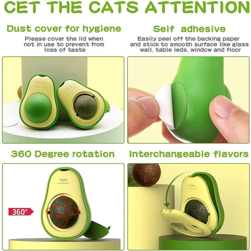 Juguete para limpiar los dientes con hierba gatera y aguacate