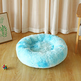 Round plush pet nest bed.