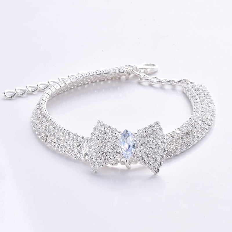 Adjustable Crystal Bow Pet Collar