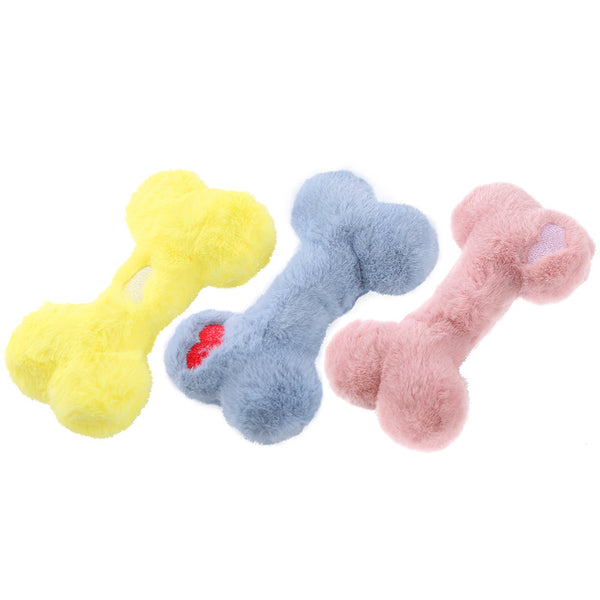 Plush Squeaky Bone Dog Toy