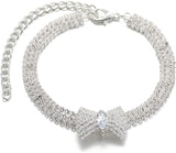 Adjustable Crystal Bow Pet Collar