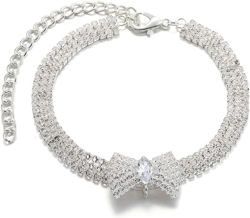Adjustable Crystal Bow Pet Collar